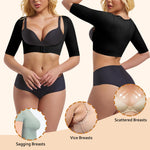 ONEW Upper Arm Shaper Compression Sleeves For Women Faja Post Surgery Slimming Posture Corrector Tops Shapewear，Black，Small