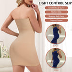 MISS MOLY Strapless Shapewear Dress Slip for Women Built in Bra Seamless Full Slip under Dress Tummy Control Body Shaper Tube Dress Smoother with Removable Pads Nude Small