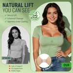 MSHalo Ultra Invisible Sticky Bra Push Up, Strapless Adhesive Bra for Women's Exotic Bras, Reusable Silicone Sticky Boobs for Backless Dress (C Cup, Beige)