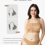 FeelinGirl Post Surgery Compression Bra Front Closure Surgical Bra for Recovery with Breast Support Band Beige L
