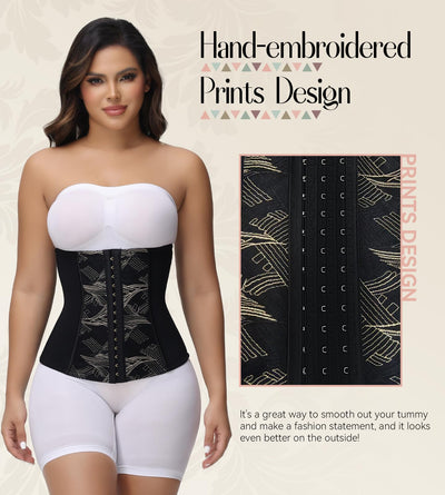SHAPSHE Corset Top Waist Trainer Shaper Cincher Womens Corset Shapewear Going Out Underbust Faja Body Shaper with Hooks Black M