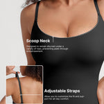 FeelinGirl Womens Shapewear Cami Tops for Women - Scoop Neck Tummy Control for Women Compression Shirts Black M