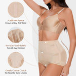 GYDEK Tummy Control Shapewear Panties for Women High Waisted Body Shaper Underwear Girdle Panty Seamless Shapewear Beige, Medium