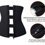 YIANNA Latex Waist Trainer for Women Tummy Control Zipper Underbust Waist Cincher Corset Hourglass Body Shaper Sport Girdle,YA2219-Black-S