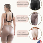 Rago 518 High Waist Leg Shaper | Light Control | Made in USA | No-Roll Lace Hem | Mocha S/26