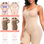 Women's Seamless Shapewear Tummy Control Bodysuit Body Shaper V Neck Seamless Butt Lifter Full Shaping Bodyshapers (Nude,Medium)