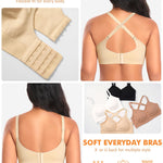 Seamless Jelly T Shirt Bras for Women No Underwire Comfort Wireless Padded Bralettes Soft Support Bras(#01 Beige(Padded)-Spaghetti Strap,Medium)