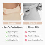 SHAPERX Tummy Control Underwear for Women – Mid-Waisted Seamless Shapewear Shorts Anti-Rolling Body Shaper Under Dresses,SZ5810-Beige-2XL