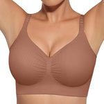 FeelinGirl Womens Wirefree Everyday Bras Comfortable Bralette Light Brown XX-Large