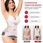 Nebility Compression Tanks for Women Shapewear Tank Tops Tummy Control Body Shaper V Neck Mesh Camisole (White, 3X-Large)