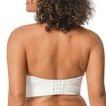 HSIA Strapless Bras for Women, Longline Corset for Large Bust Plus Size Supportive Bustier Minimizer Convertible Bandeau, Lace White Style 34DD