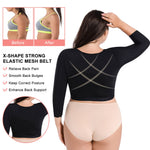 Plus Size Women's Arm Shaper Tops Arm Lift Slimmer Compression Sleeves Support Garment Post Surgical Corrector Tank Top 3/4 Sleeve (4XL, Black)