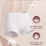 Momcozy 7 Pcs 100% Cotton Postpartum Underwear for Women, Breathable Mid-High Waist Disposable Underwear with Wide Gusset White
