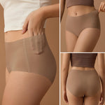 SHARICCA Seamless High Waisted Underwear for Women No Show Full Coverage Panties Nuage Microfiber Briefs Pack, 5P01, L
