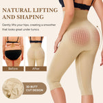 Irisnaya High-Waisted Tummy Control Shapewear Capri for Women, Compression Leggings with Butt Lifter Faja Body Shaper Beige