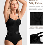 BRABIC Bodysuit Shapewear for Women Tummy Control Dress Backless Bodysuit Tops Body Shaper with Built-in Bra (Black, Medium)