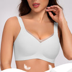 Gailife Crossover Bras for Women No Underwire Wireless Bralettes Seamless Supportive T Shirt Everyday Bras-White,L