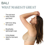 Bali Women's One Smooth U Ultra Light Illusion Neckline Underwire Bra, Nude,36C