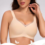 Gailife Crossover Bras for Women No Underwire Wireless Bralettes Seamless Supportive T Shirt Everyday Bras-Beige,L