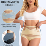 MIOTAN Women's Underwear 4 Pack Tummy Control High Waisted Postpartum Ladies Panties Compression Post Partum Nylon, Multicolor, XL