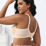 ANYIRIS Wireless Minimizer Bras for Women Full Coverage No Underwire Bra Plus Size Support & Lift Bra for Large Bust Nude 38E