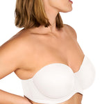HSIA Strapless Bras for Women Large Breasts Non Slip Full Coverage Underwire Supportive Multiway Strapless Bra Plus Size White