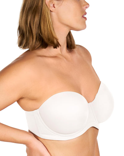 HSIA Strapless Bras for Women Large Breasts Non Slip Full Coverage Underwire Supportive Multiway Strapless Bra Plus Size White
