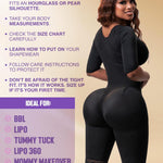 Snatched Body Fajas Colombianas | Faja Shapewear for Women with Sleeves | Stage 1 Faja Post Surgery BBL & Lipo 360