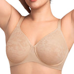 HSIA Minimizer Bra for Women - Full Coverage Seamless Lace Bra Plus Size Underwire Unlined Bra for Heavy Breast Light Beige