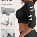 FeelinGirl Upper Arm Shaper Post Surgery Arm Compression Sleeve Women Posture Corrector Tops Shapewear Black M