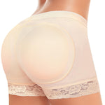Werena Butt Lifter Padded Underwear for Women Seamless Booty Pads Panties Butt Enhancer Lace Boyshorts Shapewear (#1 Nude,3X-Large)