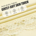 MANCYFIT Half Slips for Women Underskirt Dress Extender Lace Trim Knee Length Midi Skirt 14-25" Length Beige X-Large