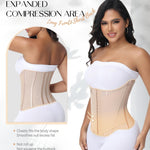 SHAPSHE Waist Trainer for Women Tummy Control Cincher Corset Shapewear Working Out Body Shaper with Hooks Tan L