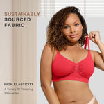 Wireless Bras for Women Seamless No Underwire Soft Comfortable Bralettes for Everyday Wear Red X-Large