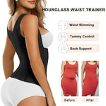 SHAPERX Waist Trainer Corset for Women Tummy Control Sport Girdle Hourglass Waist Cincher Body Shaper with Steel Boned SZ7293-Black-L