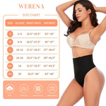 Werena Tummy Control Thong Shapewear for Women Seamless Shaping Novelty Thong Panties Body Shaper Underwear(01# Black-mid Waisted(has Boning),Small)