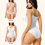Irisnaya Women Slimming Bodysuits Shapewear Tops Tummy Control Body Shaper Spaghetti Strap Camisole Leotards Bodycon Jumpsuit (White, 3X-Large/4X-Large)