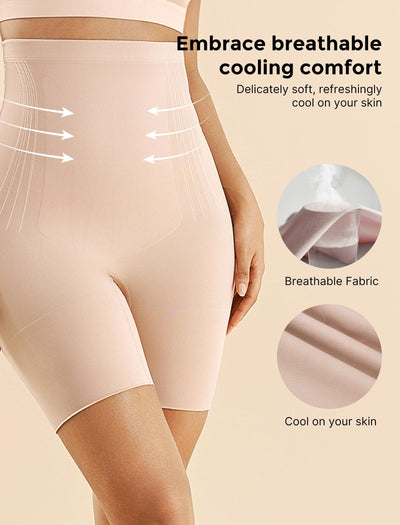 Momcozy High Waisted Tummy Control Shorts Nude