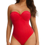 Nebility Shapewear Bodysuit for Women - Lace Thong Bodysuit with Underwire Strapless Body Shaper for Night Out