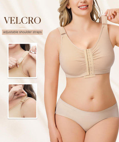 BRABIC Surgical Bras for Women Compression Post Surgery Bra Beige