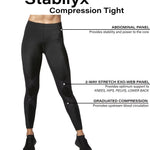 CW-X Women's Stabilyx Joint Support Compression Tight, Leggings for Running and Recovery, Black, Medium, 125809A