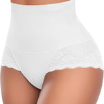 Werena Tummy Control Shapewear Panties for Women High Waist Body Shaper Underwear Lace Shaping Girdle Briefs
