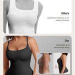 FeelinGirl Womens Shapewear Cami Tops for Women - Scoop Neck Tummy Control for Women Compression Shirts Black M