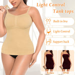 Slimming Compression Tank Tops for Women Tummy Control Shapewear Camisoles Smoothing Body Shaper Tanks(1#Beige-padded bra,Small)