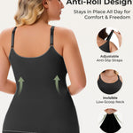 Inyself Women's Scoop Neck Shapewear Camisole Tank Top Tummy Control Body Shaper High Compression Seamless Smoothing Cami with Adjustable Straps for Slimming Waist & Back Support