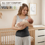 Allaugh Postpartum Belly Band for Women: Abdominal Binder Post Surgery C Section, Soft Fabric Abdominal Wrap for All Day, Comfort Non-Itchy, After Birth Recovery Back Support & Diastasis Recti Repair