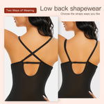 Slimers Thong Shapewear for Women Tummy Control Low Back Invishaper Plunge Backless Body Shaper Bra Open Crotch Bodysuit