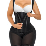 SHAPERX Fajas Colombianas Shapewear for Women Tummy Control Body Shaper Postpartum Hip Enhancer with Zipper and Hooks,SZ7307-Black-M