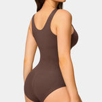 Nebility 2 Piece Shapewear Bodysuit for Women Tummy Control Slim Fit Sleeveless Round Neck Body Suit(Black/Brown 2pk,Medium-Large)