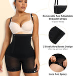 SHAPELLX Black Shapewear High Compression Shapewear Side Zipper Faja Body Shaper Tummy Control Butt Lifter Waist Trainer Bodysuit For Women Extra Firm Tummy (Black, 3X-Large)